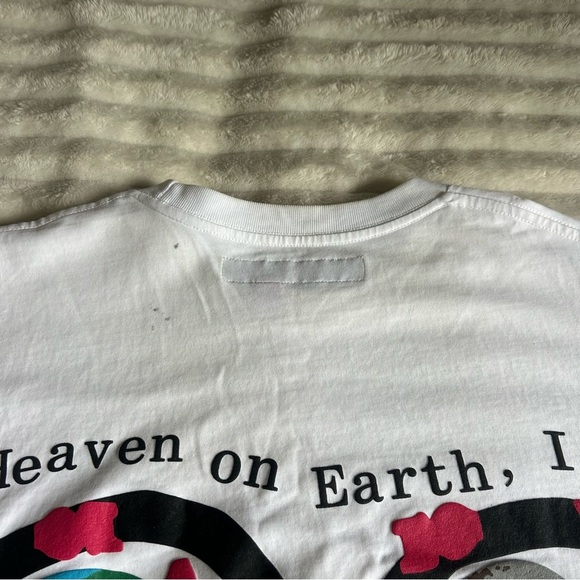 Mens Large Man On The Moon Kid Cudi Bubble Lettering White T-Shirt - Picture 3 of 8